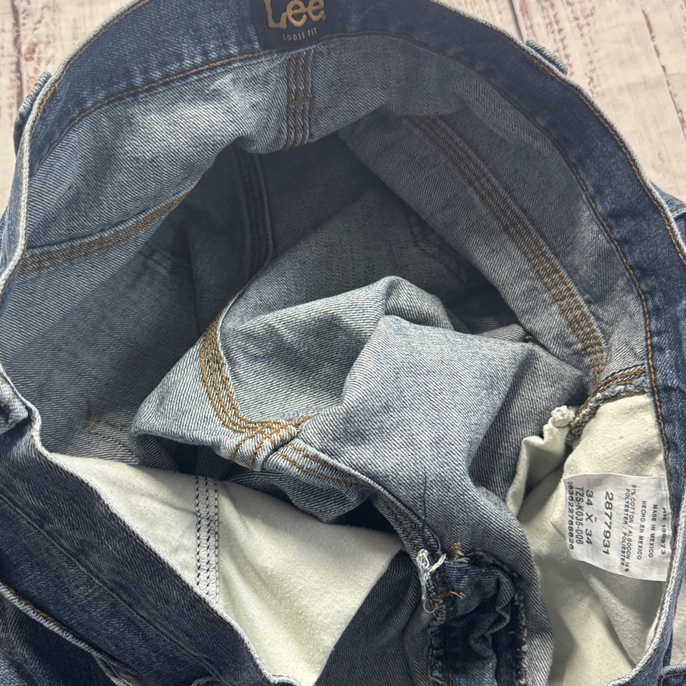 LEE LOOSE FIT CARPENTER JEANS MEN'S SIZE 34 X 34 DENIM WORKWEAR - Picture 5 of 16